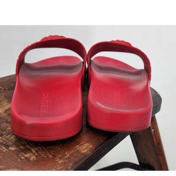 Versace Palazzo Medusa Pool Slides 'Cardinal Red Women's 9.5 Men's 8 - Picture 6 of 13